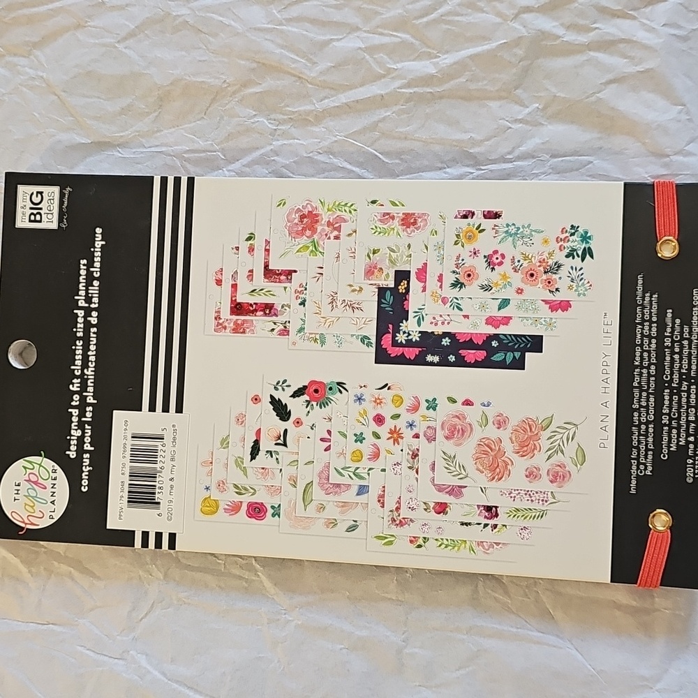 NWT The Happy Planner Floral Sticker Pack - Pink, Coral & Navy Accents 372pcs - Picture 3 of 7